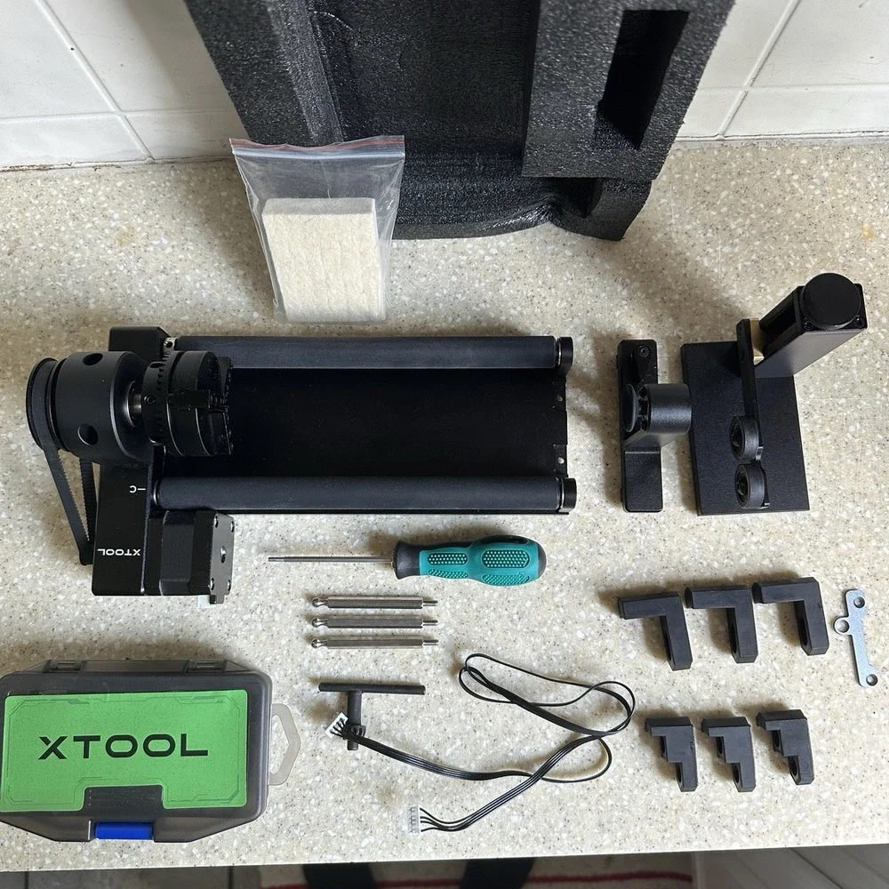xTool RA2 Rotary Attachment Pro for S1, F1, F1 Ultra P2, M1 Ultra Engraver Read*
